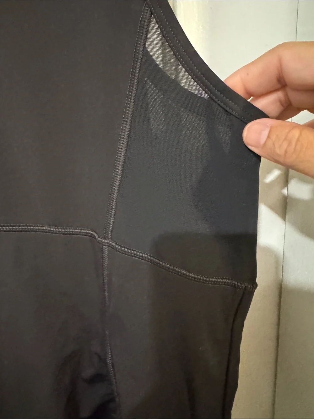 Athleta Stealth Sculptek Compression Tank Top XL Black Mesh Workout